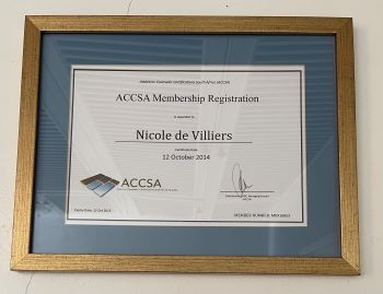 ACCSA Certificate Nikki Munitz